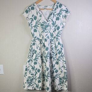 Pact Fit And Flare Crossover Midi Dress Size Small Nwt.